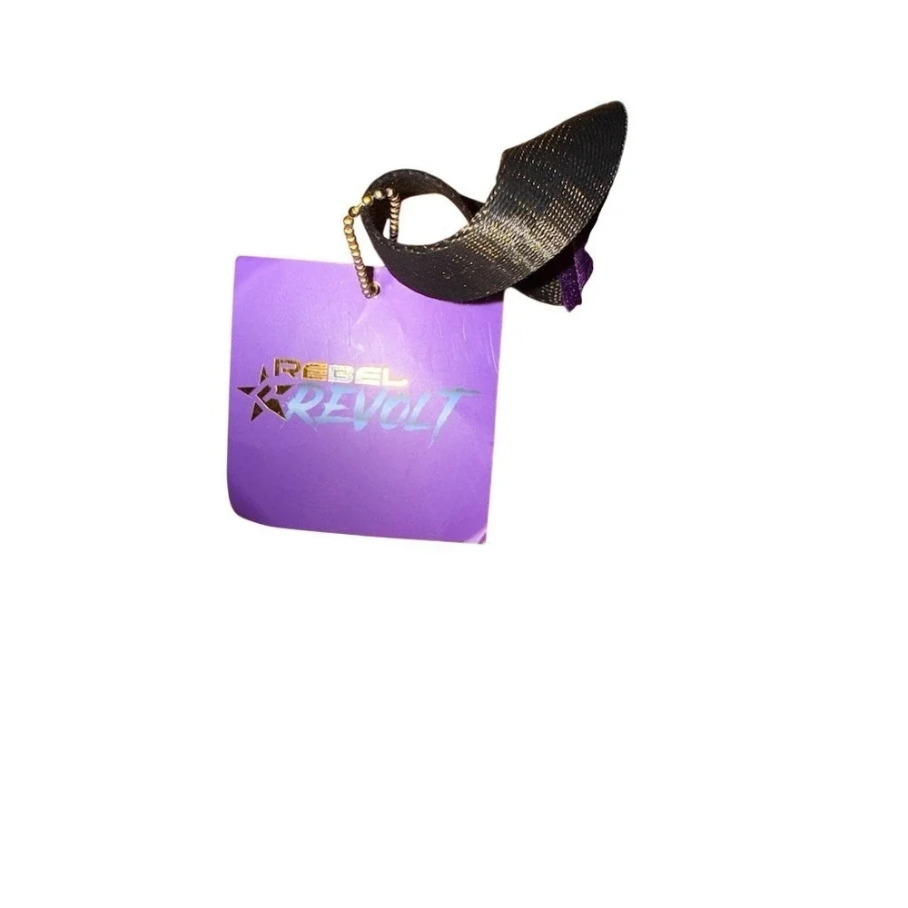 Rebel Athletic Cheerleading Shoe Bag‎ Black Purple Zip Case Wrist Strap